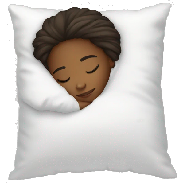 Girl sleeping on white pillow emoji