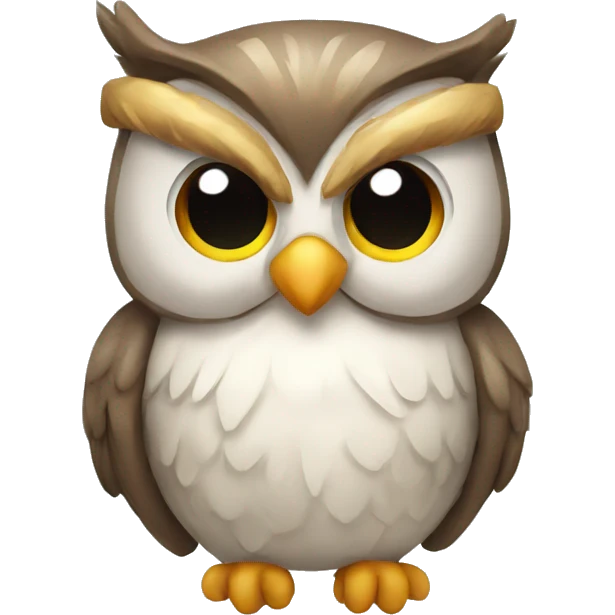 A owl with a bow emoji