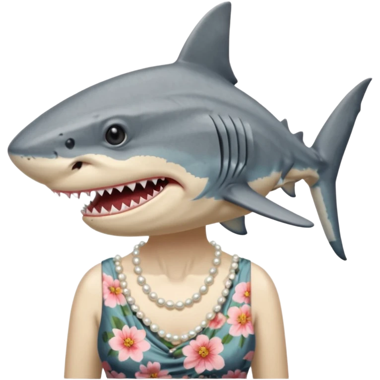 create me a slack emoji of a very old tiger shark dressed like a grandma emoji