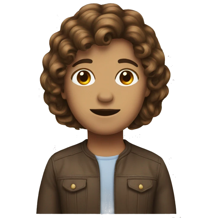brown hair wig emoji