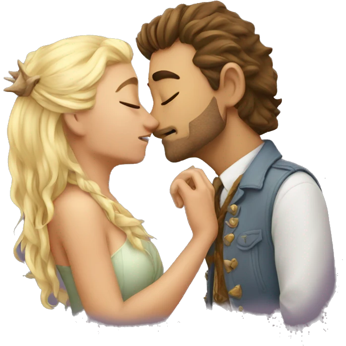 Draw a dragon kiss a man emoji