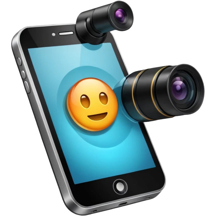 scan an object with you phone (phone which has camera on screen and scans an object) emoji