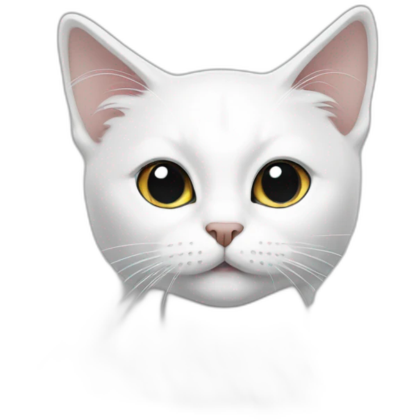 White cat with black on top emoji
