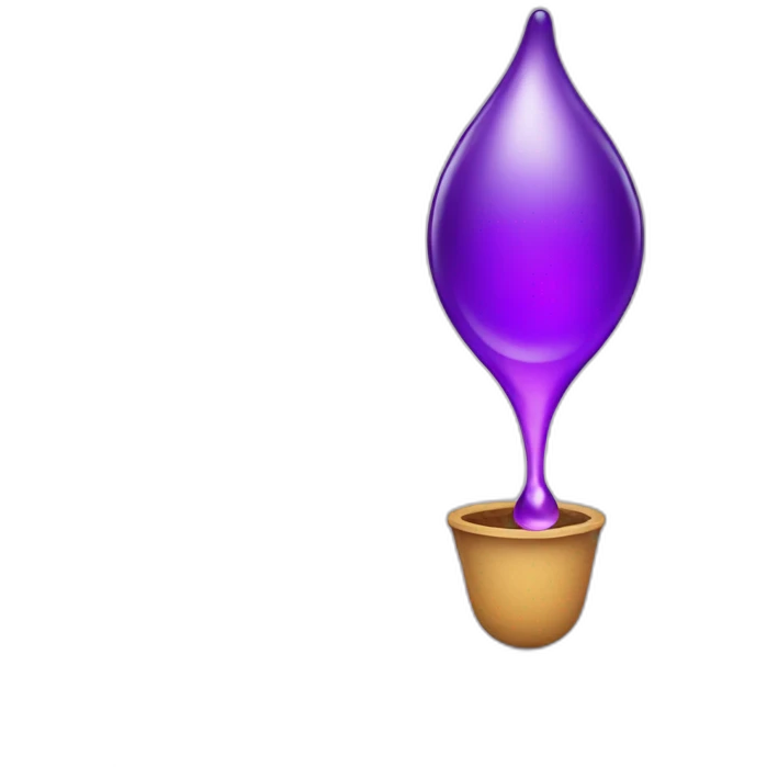 purple drop mascot character emoji