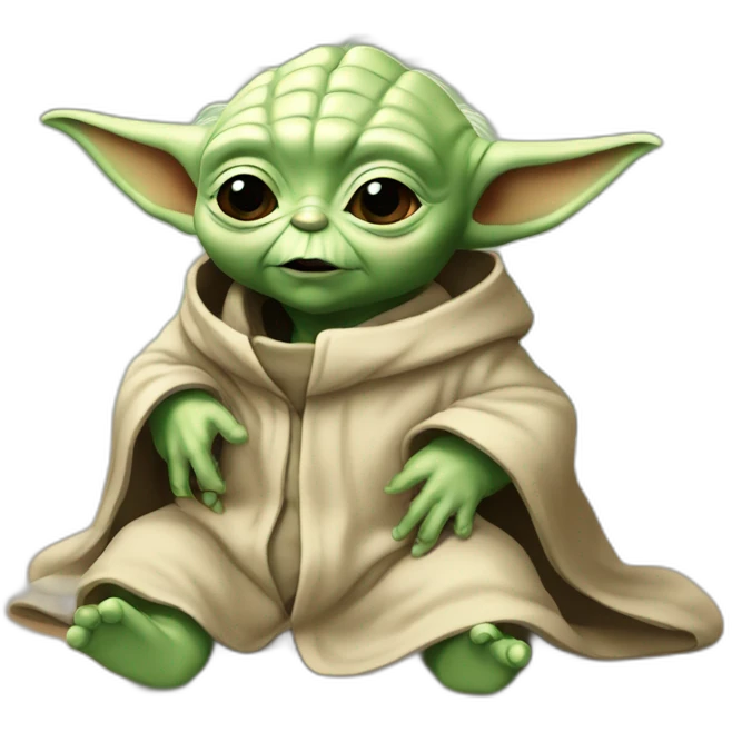 Bébé Yoda mange anaquine emoji