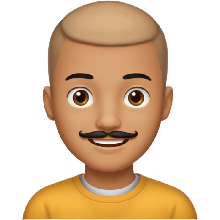 buzz cut boy with  blackmoustache emoji