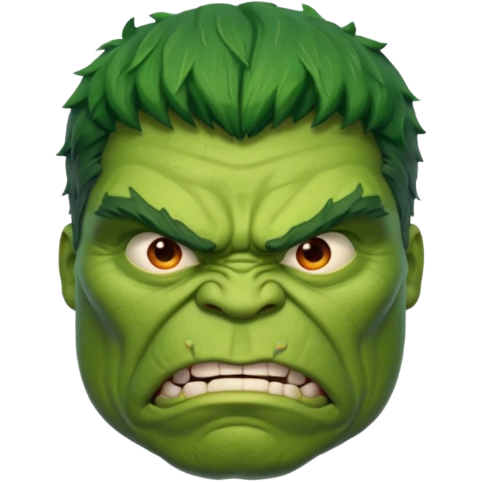 old Hulk  angry  character face only front face different emoji