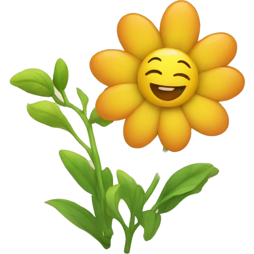 joyful flower emoji