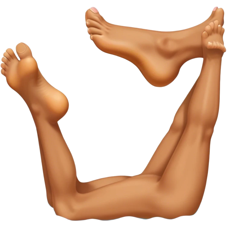 Feet kicking in the air behind head emoji