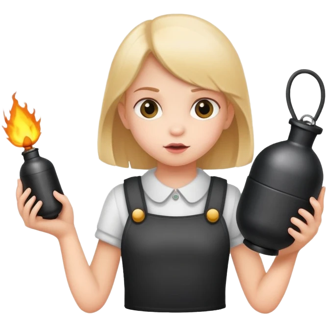 little girl holding a bomb  emoji