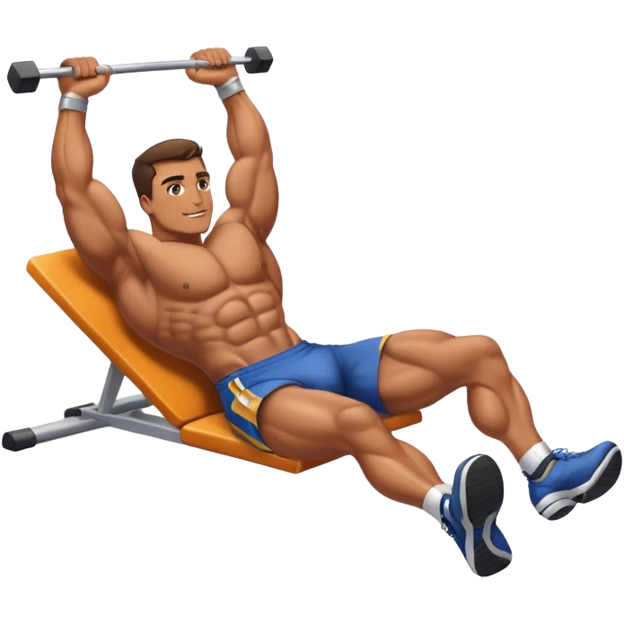 bodybuilder laying-down exercise emoji
