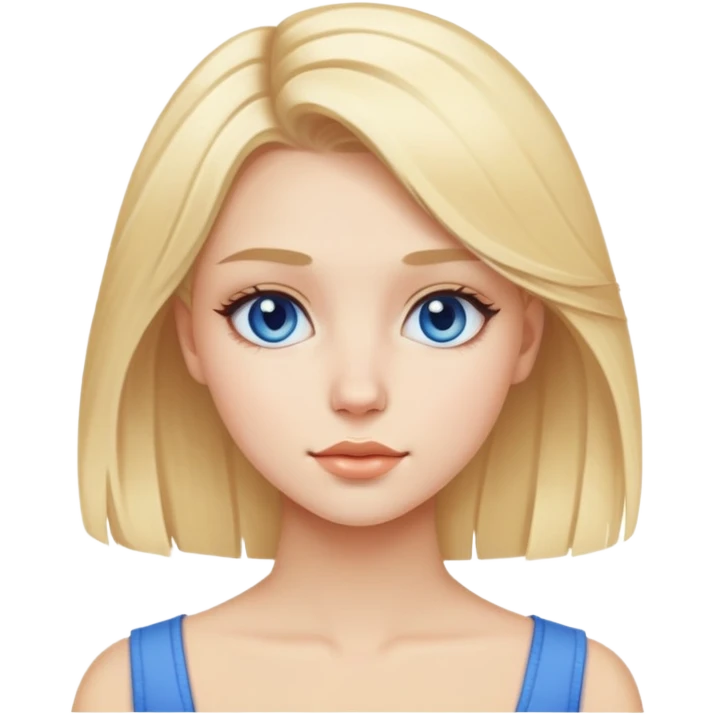 a beautiful and preety girl with blonde hair and blue aesthetics emoji