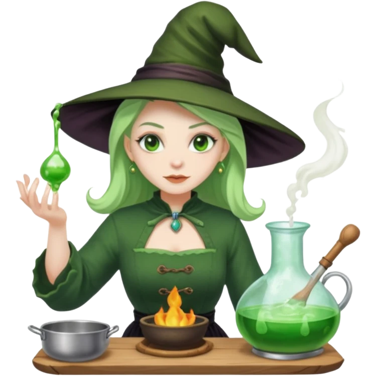green witch cooking potion emoji