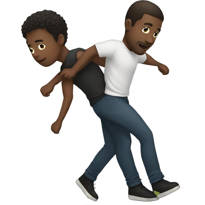a black man carrying another black man emoji