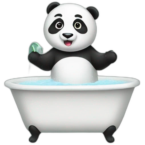 panda in the shower emoji