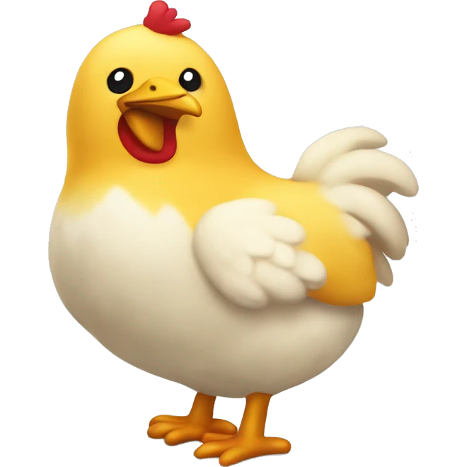 peluche de pollito con expresión alegre emoji