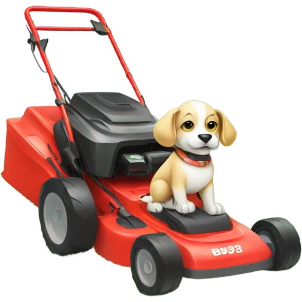 Dog mowing the lawn  emoji