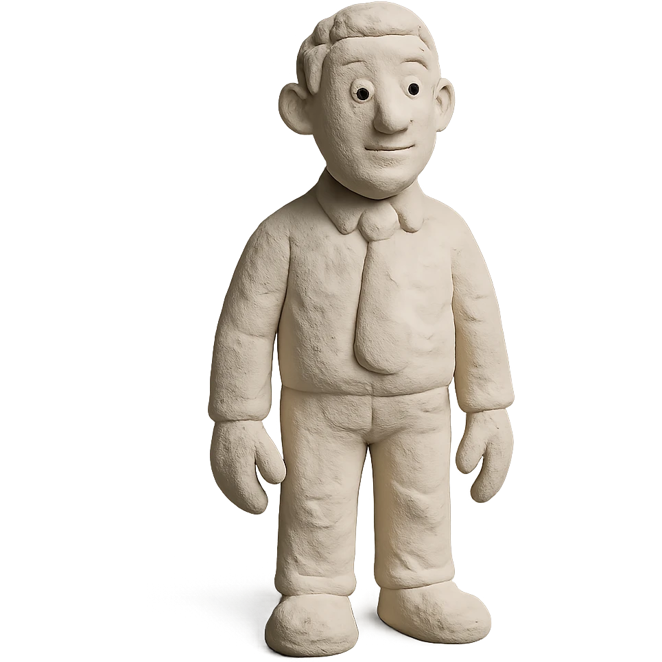 claymation style white man character emoji