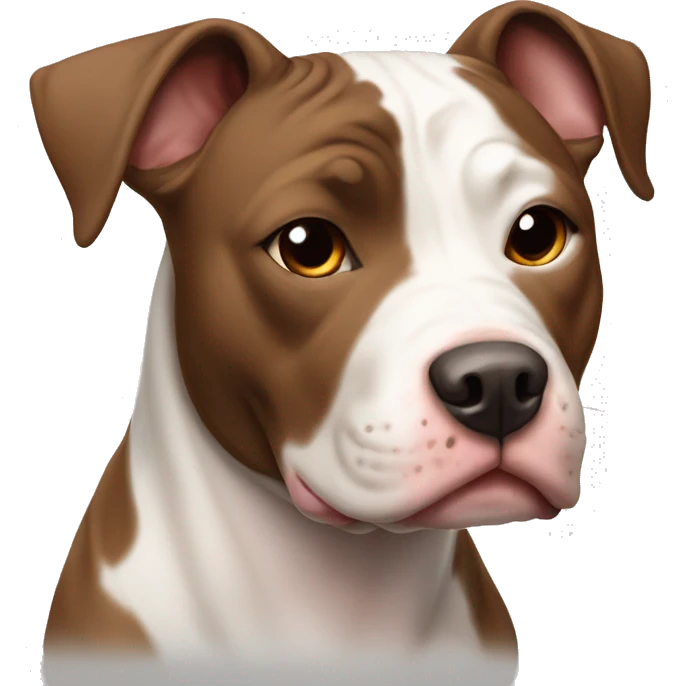 Pit bull dog with brown and white colors  emoji