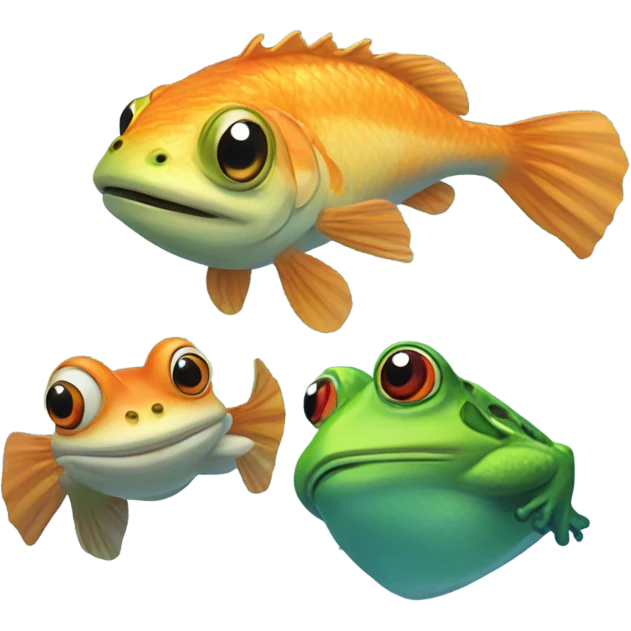 Fish with 2 frogs  emoji