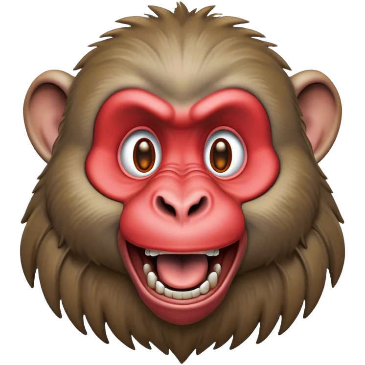 Cinematic Realistic Comical Baboon Portrait Emoji, Head tilted dramatically with an exaggeratedly amused expression, featuring a striking, ruggedly textured face with boldly expressive eyes full of playful disbelief, rendered with vivid, lifelike detail and natural earthy hues, high shine, dramatic yet playful, styled with an air of cheeky jungle mischief, soft glowing outline, capturing the essence of a spirited and over‐the‐top baboon that looks ready to chatter its way into viral fame! emoji