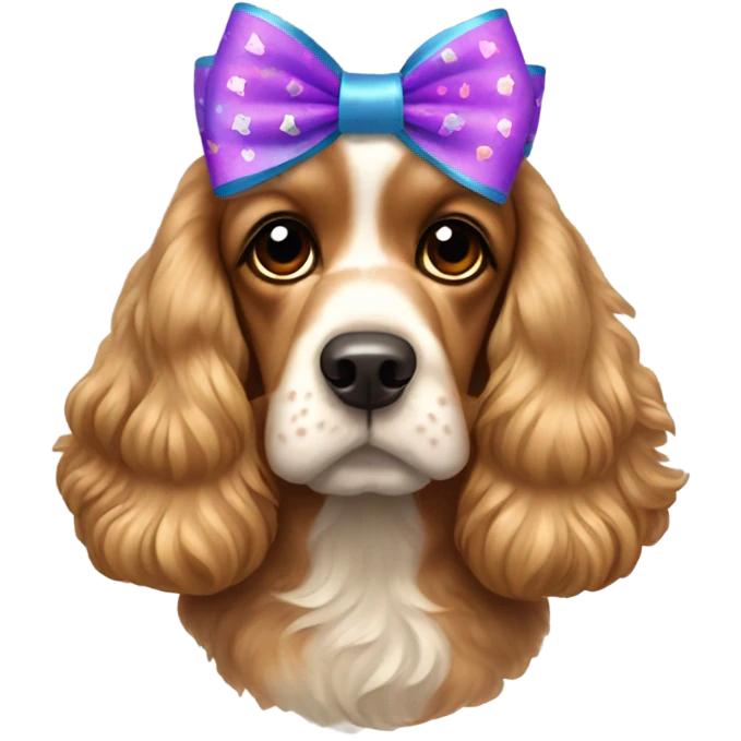Cocker spaniel wearing bows emoji