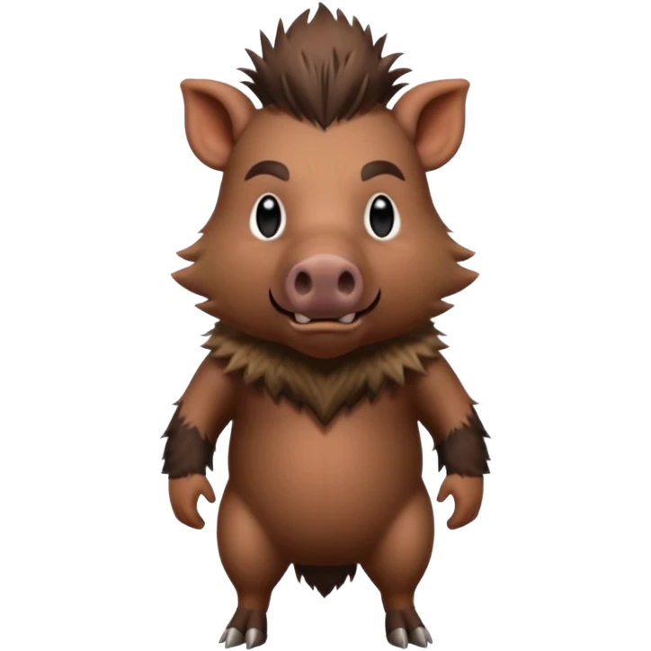 wild boar, punk hair, half body, standing emoji