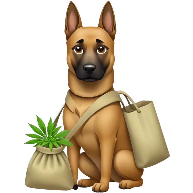 My malinoa dog is carrying my big bag of weed  emoji