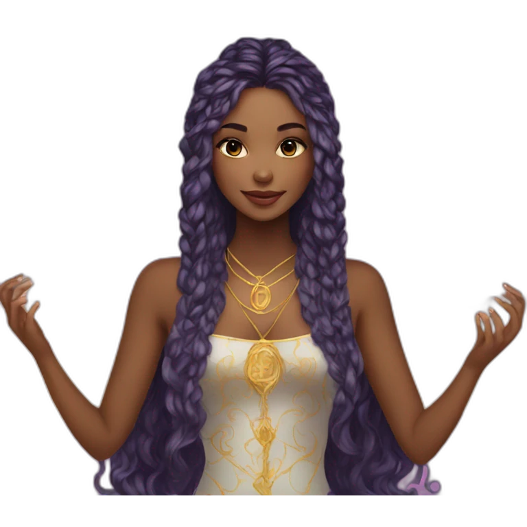 highlights-hair-girl-with-tarot emoji