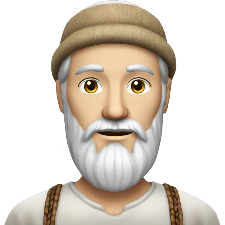 photorealistic white slavic peasant with beard  Slavic ethnic clothing emoji