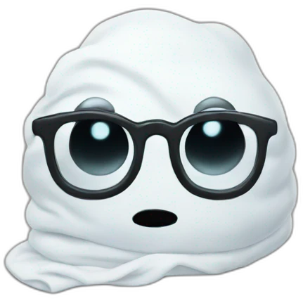 blanket sheets ghost with black heart eye glasses emoji