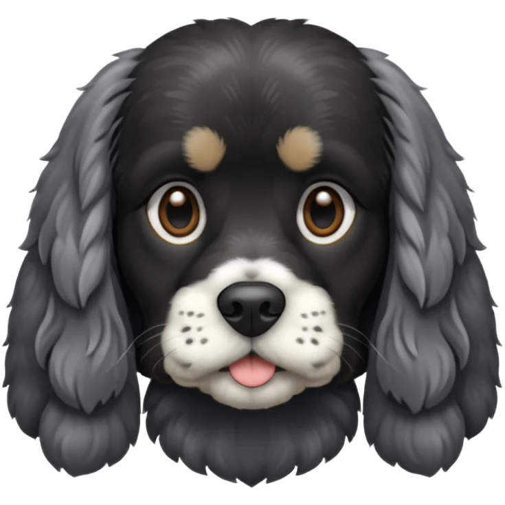 Black and grey cocker spaniel emoji