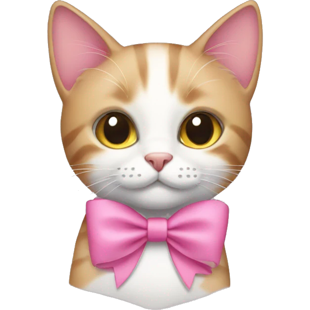 Cat with pink bow emoji
