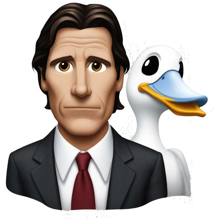 Donald Duck dressed as Patrick Bateman funny American psycho Christian bale emoji