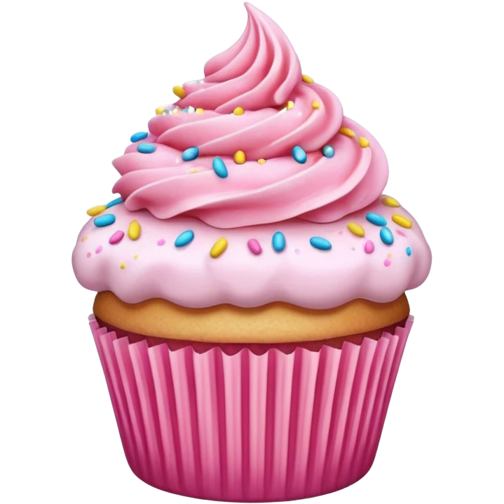 Cupcake with pink icing emoji