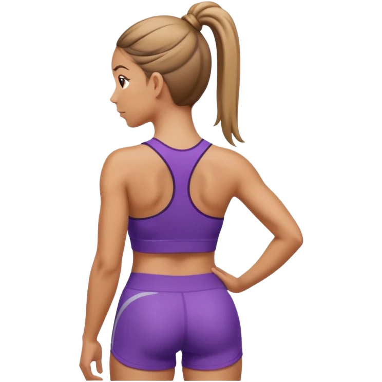 sporty woman cartoon emoji style back view emoji
