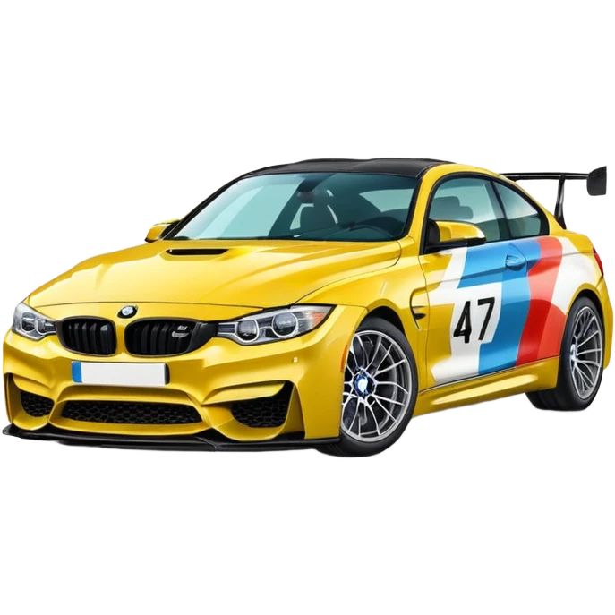 A retro sticker of a BMW M4 competition  emoji