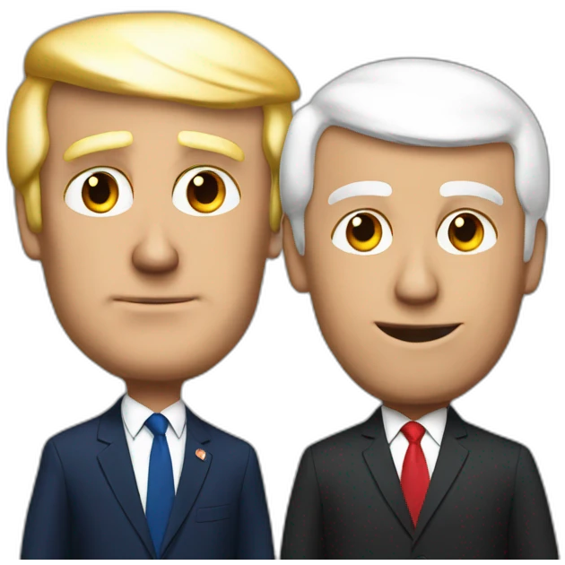 Macron with Donald trump emoji