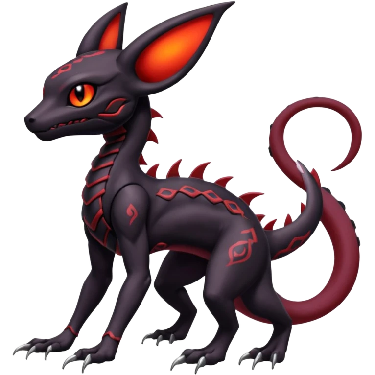Gothic Edgy Badass Cool Genesect-Umbreon-Salandit-Fakémon-hybrid-creature (full body)  emoji