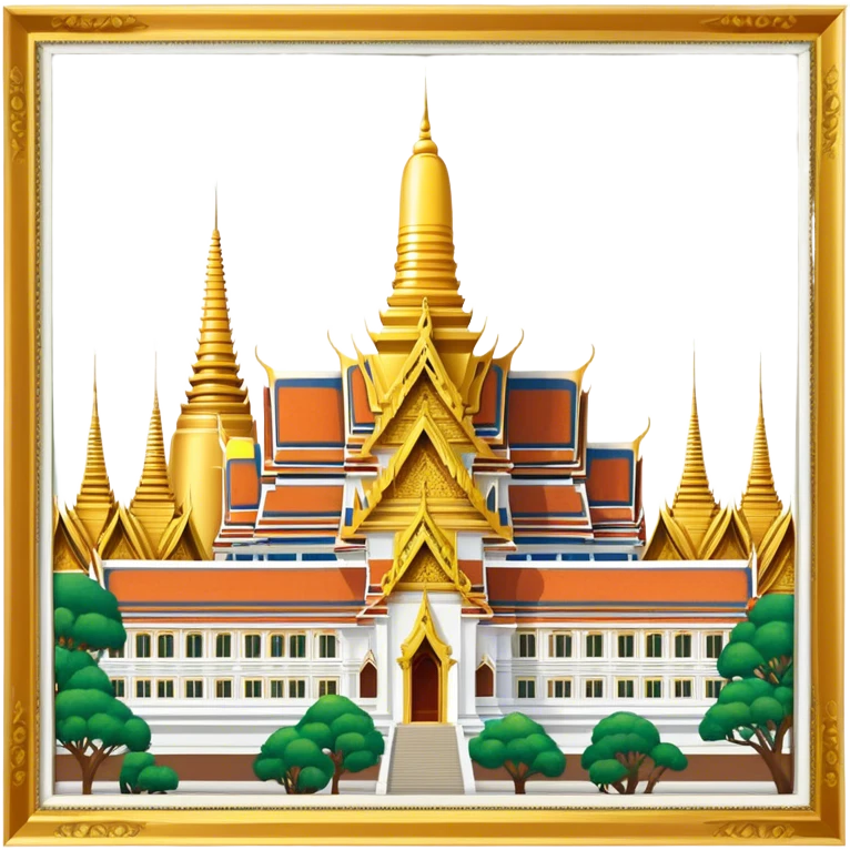 Grand Palace Bangkok Landmark Emoji – Featuring golden spires, Thai architecture, and the Emerald Buddha Temple. emoji