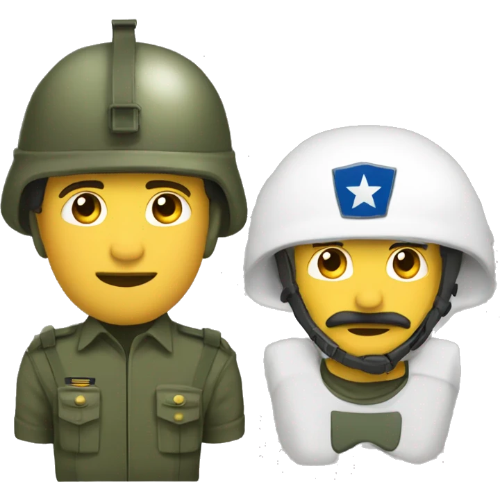 pasamontañas y casco militar  emoji