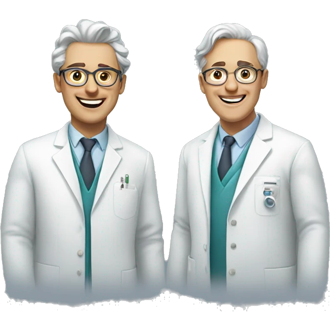 two scientists smiling emoji