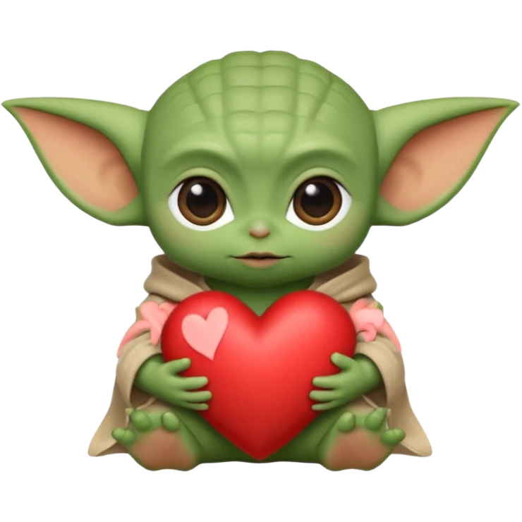 Baby yoda with heart emoji