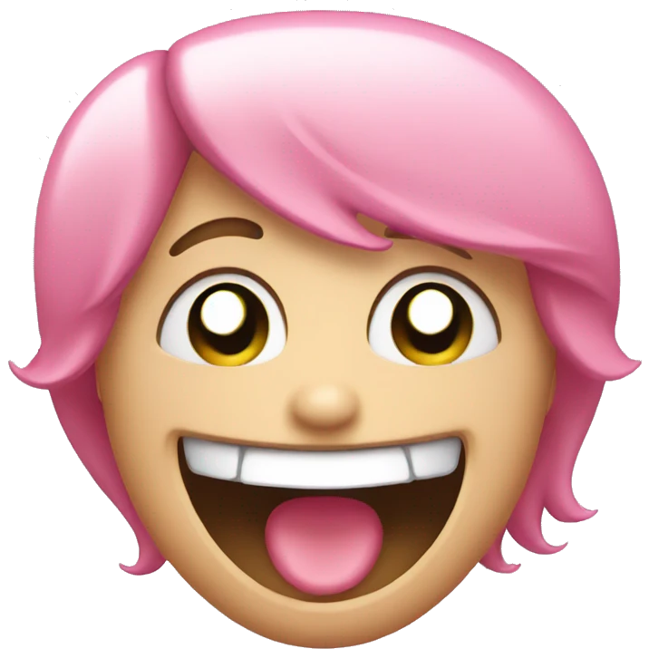 Pink laughing while crying emoji