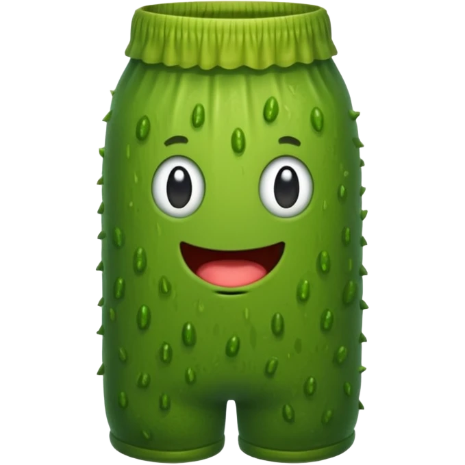 A pickle wearing shorts emoji