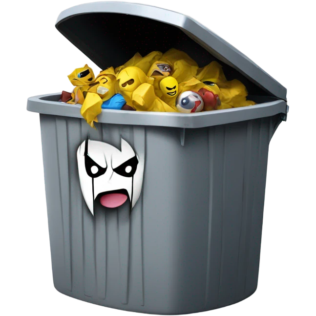 Marvel rivals video game being thrown in a trash can emoji