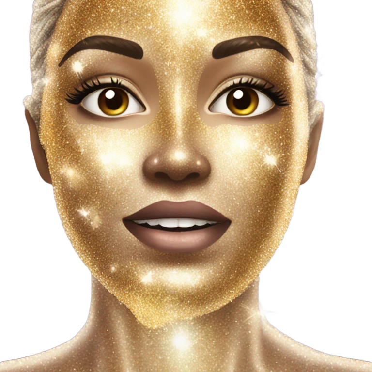 Pouring glitter on my body emoji
