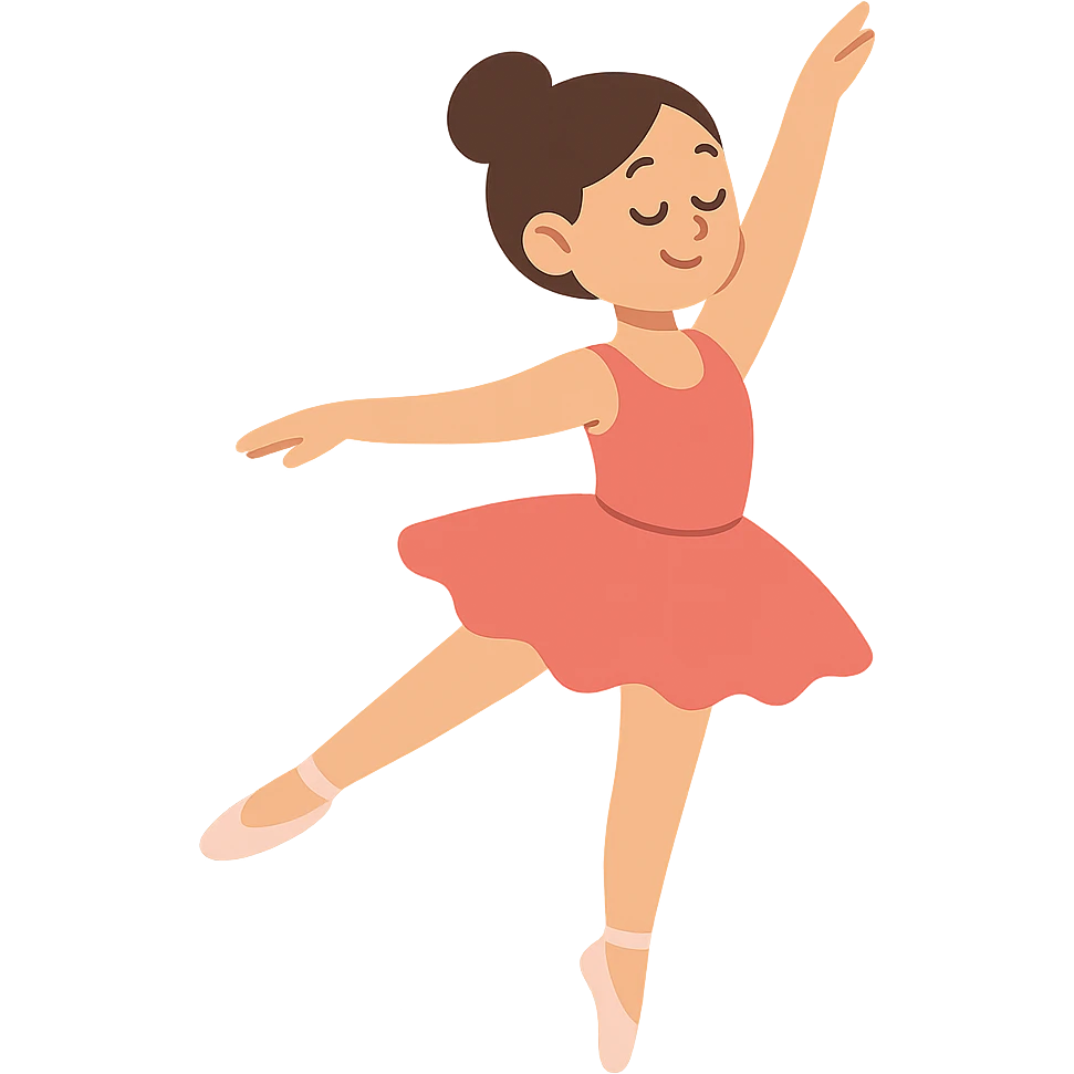 flat toon style girl doing ballet emoji