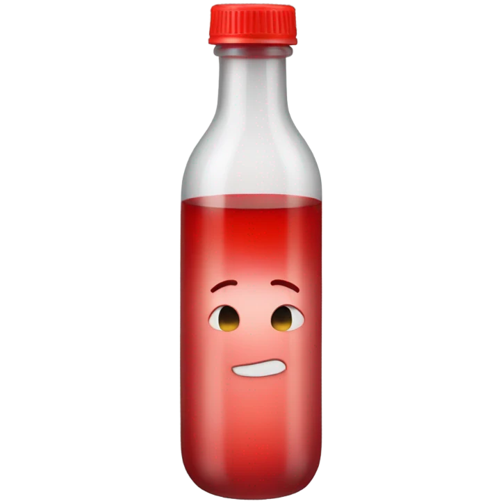 a transparent bottle with a red liquid inside emoji
