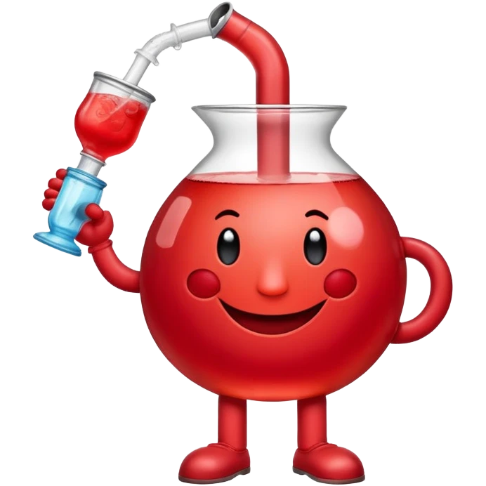 Kool-Aid Man pitcher character with legs and arms holding a bong emoji
